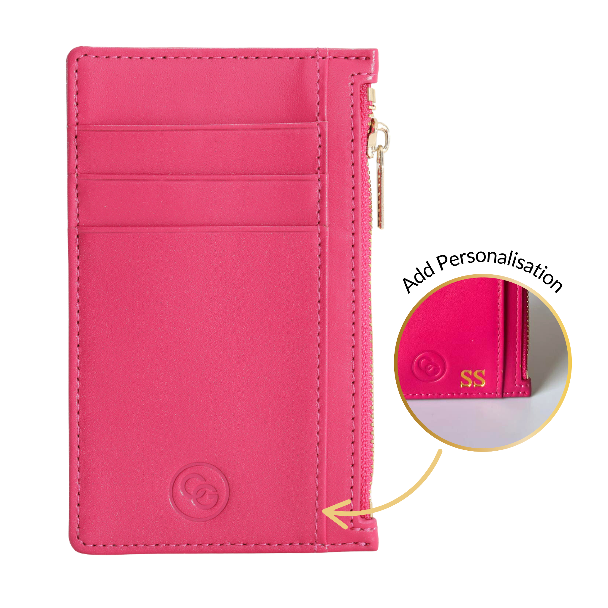 Pink Leather Coin & Card Purse