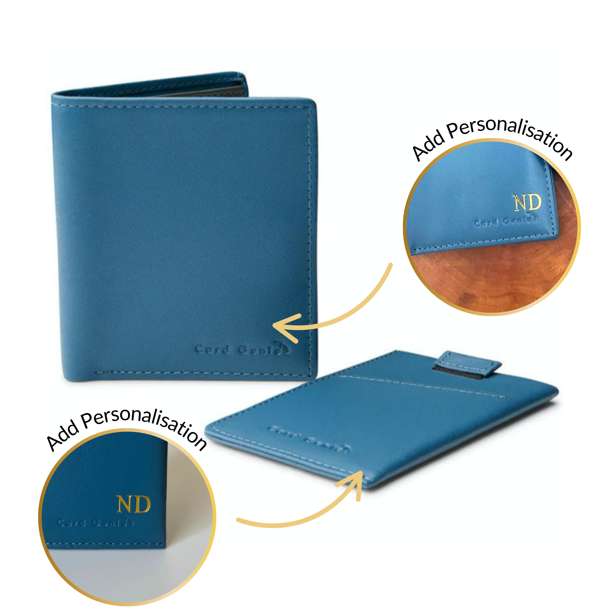 Leather Bifold Wallet Set