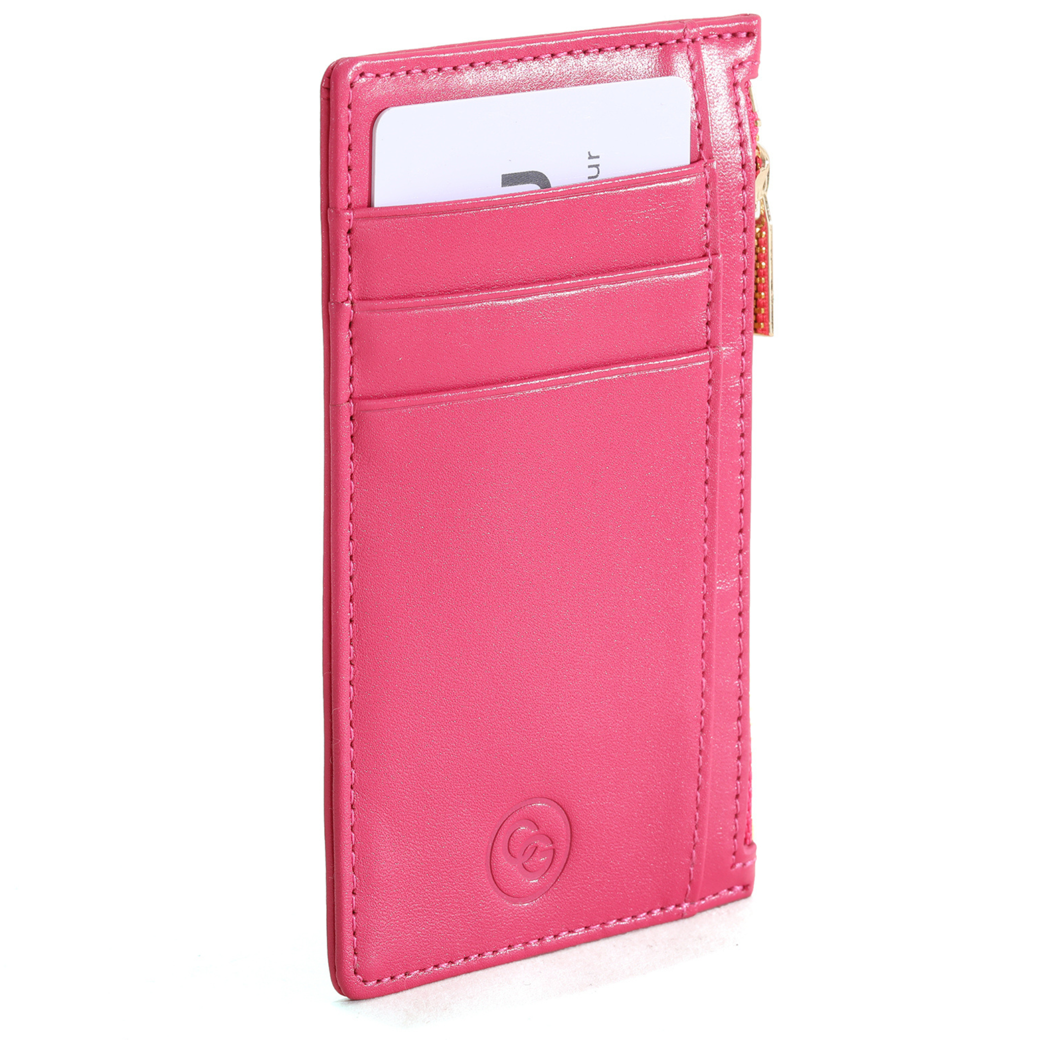 womens pink purse on white background