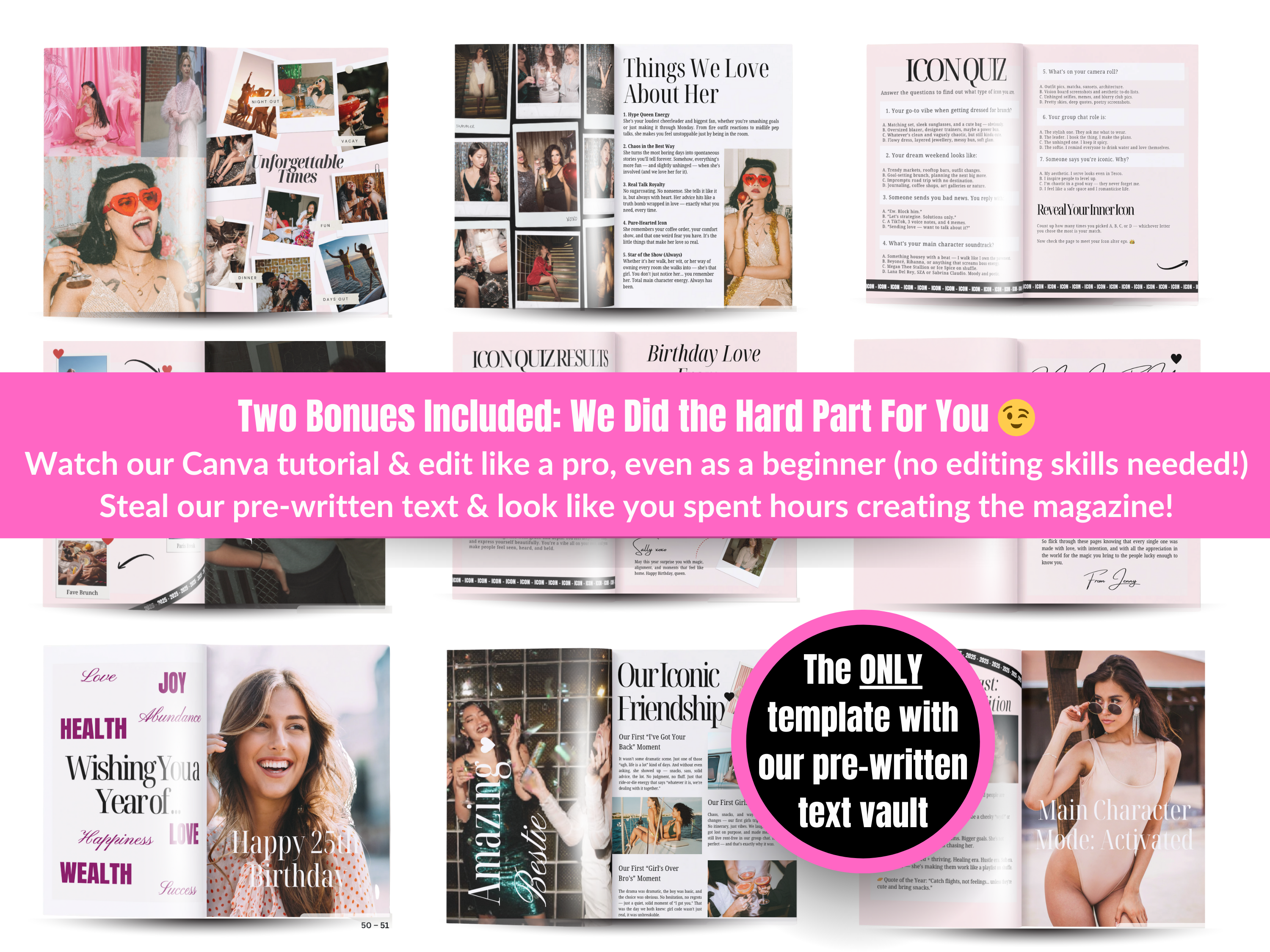Bestie Birthday Magazine Template