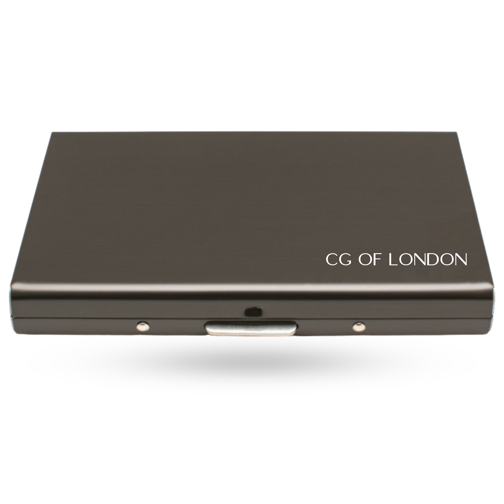 metal card holder on white background