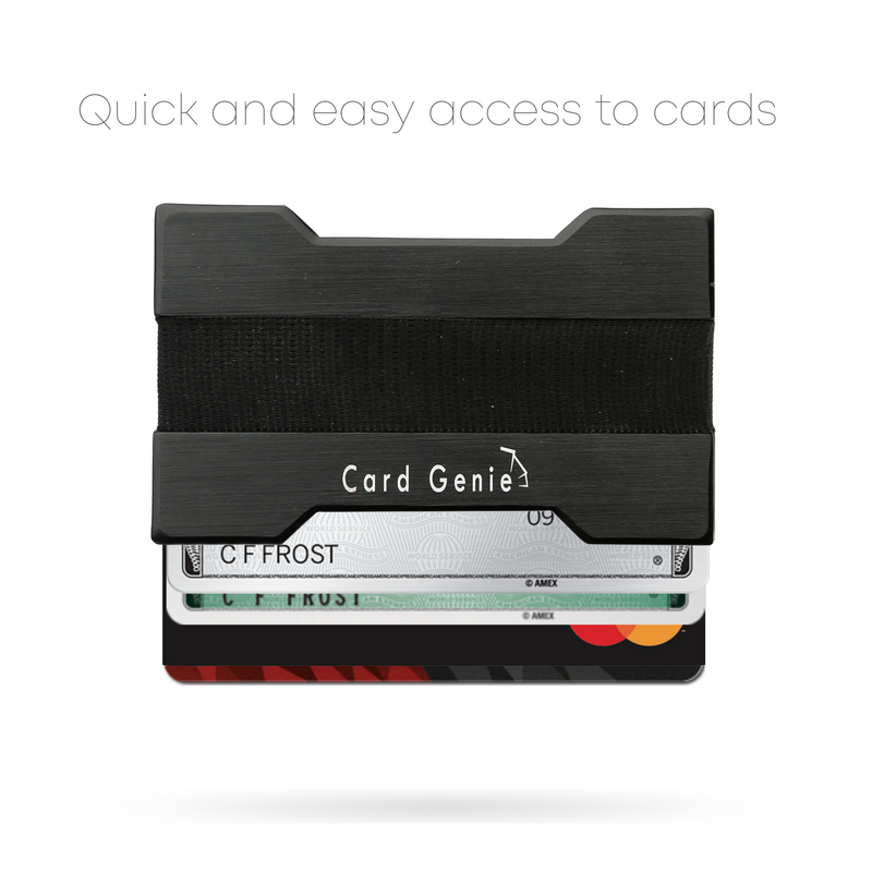 Slim RFID Metal Card Holder - Black